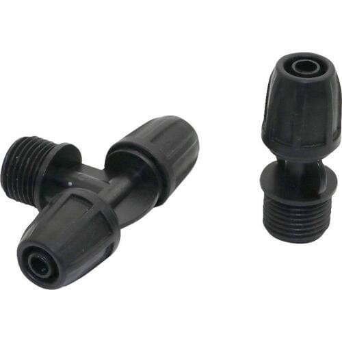 2 Pcs 1/2" male thread to 8/11mm hose connector Garden Drip irrigation Hose splitters with lock nut watering Pipe fitting