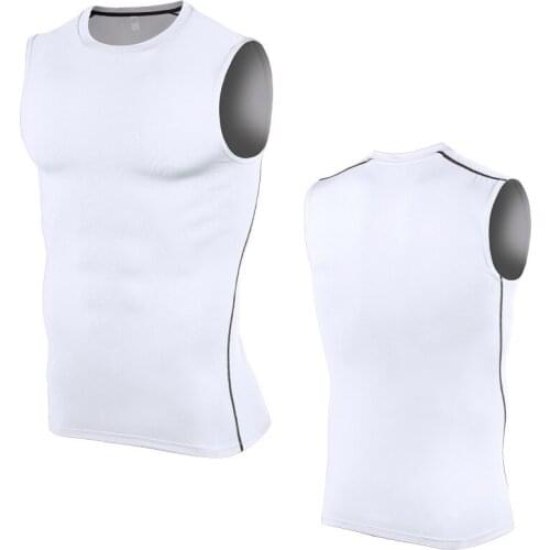 2021 Fashion Sports Vest Mens Stretch Tight Sleeveless Gym Suit Basketball Training Running Quick-drying Vest