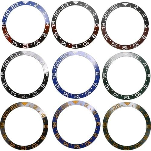 38mm Ceramic Bezel Watch Face Bezel Insert Fit 40mm Automatic Movement Watch Replacement Accessories