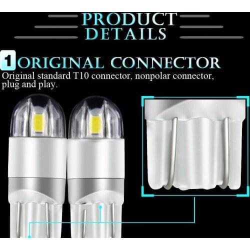 4Pcs T10 W5W LED Bulb 3030 SMD 168 194 Car Accessories Clearance Lights Reading lamp Auto 12V White Amber Crystal Blue Red Motor