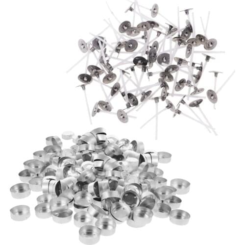 400x Tea Light Aluminum Empty Candle Cup Containers & 3cm Candle Wick
