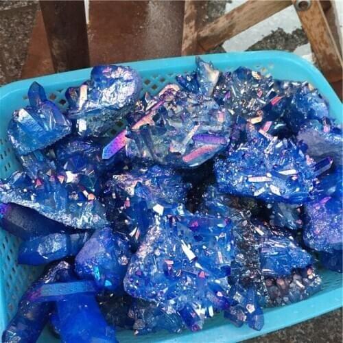 5kg Natural blue aura quartz Cluster Wholesale Quartz Crystal Cluster