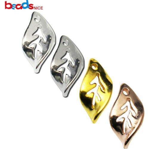 Beadsnice 925 Sterling Silver Leaves Nature Charm Hollow Leaf Pendant Charm for Bracelet or Necklace Jewelry Supplies ID36297