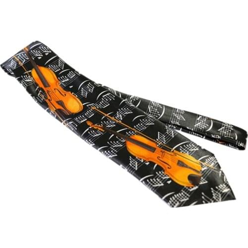 Free shipping 10cm Men Music Necktie Musical Theme Party Neck Ties Cello with Music Notes Musical Note Printed Tie
