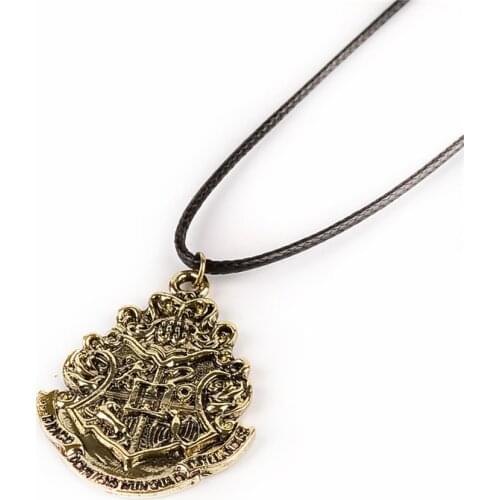 Wholesale Vintage Movie HP College Necklace Bronze Pendants For Women&Men 24pcs/lot