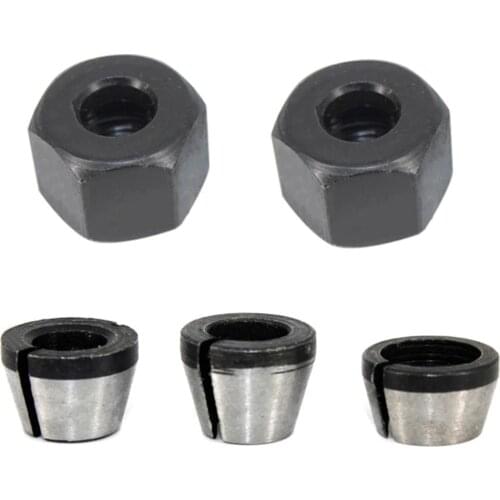 5Pcs/Set 6mm 6.35mm 8mm Collet Chuck Adapter Engraving Trimming Machine Chucks Trimmer Electric Router Bit Collets