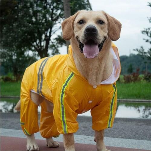 Copetsla New Pet Dog Waterproof Raincoat Jumpsuit Reflective Rain Coat Sunscreen Dog Outdoor Clothes Jacket for Dog Pet Supplies