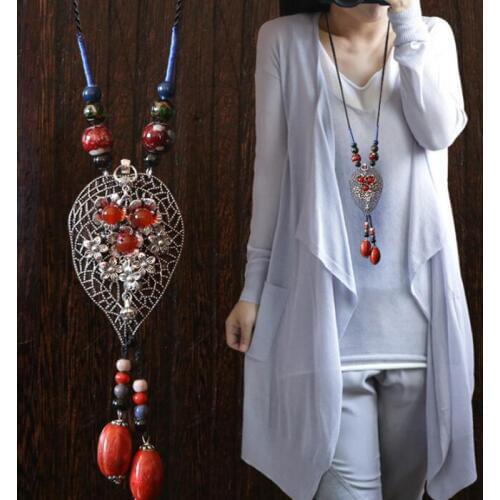 Colorful flower pendant rope braided necklace, short clavicle exaggerated female accessories, big name Z*RA 902