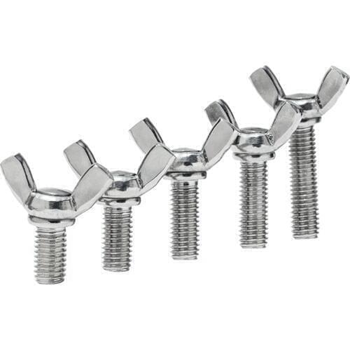 Cheap 10pcs M4 Pitch 0.7mm Length 10/12/16/20/25/30mm 304 Stainless Steel Wing Bolt Butterfly Bolt Screws Fasteners