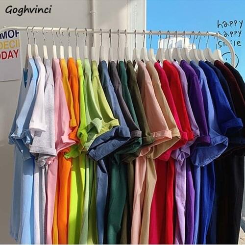 BF Oversize Long T-shirts Women Candy Colors Couples Basic Solid Tees Short Sleeve Summer Comfortable Students Undershirts Chic