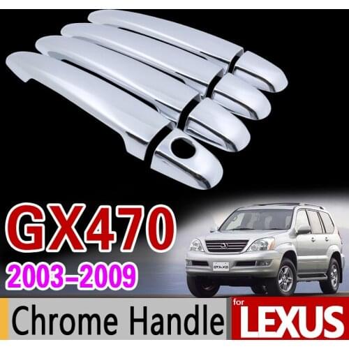 For Lexus GX470 2003 - 2009 Chrome Handle Cover Trim Set of 4Door 2004 2005 2006 2007 2008 Car Accessories Sticker Car Styling