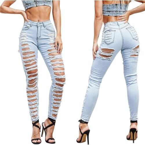 Hot Fashion Selling Hot Selling Jeans High Waist Solid Color Sexy Slim-Fit Speaker Pants Women Jeans Women