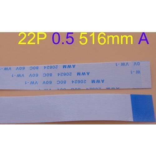 2pcs New FFC FPC flat flexible cable 22 pin 22pin 0,5mm, length 516mm Type A Forward Direction flex cable AWM 20624 80C VW-1