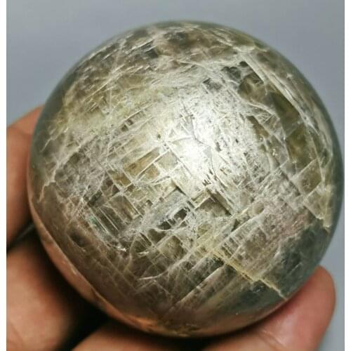 Rare natural black moonstone crystal ball natural crystal reiki healing 55MM