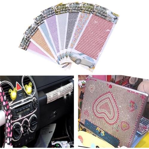 Creative diy acrylic diamonds pearl stickers Phone Car PC Decor Self Adhesive Pearl Rhinestone Bling Stickers