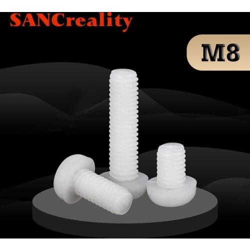 Nylon hex bolt Cross Recessed round pan Head Screw plastic screw White color Nylon M3 M4 M5 M6 M8 M10 M12 Nylon Hexagon bolt