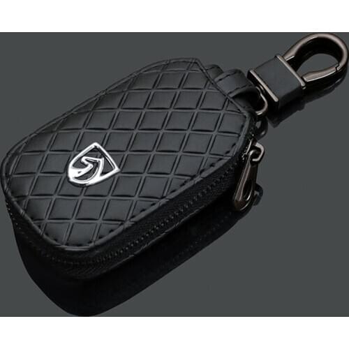 New Hot Sale Leather Car Key Case For Baojun For 510 730 360 560 RS-5 530 630 With Metal Car Logo Zipper Cover Keychain