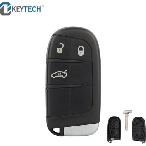 OkeyTech Replacement Car Key Shell for Chrysler 300 for Dodge Charger Challenger Journey for Fiat for Jeep 3 Buttons Uncut Blade