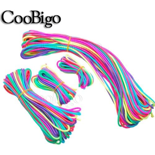 Rainbow Paracord Bracelet Dia.3mm 550 Parchute Cord 1 Strand Core Rope Outdoor Camping Tent DIY Kids Craft Lanyard 10ft~328ft