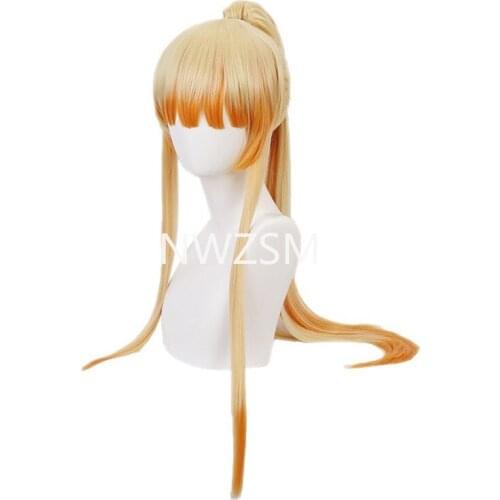 Anime Demon Slayer cosplay Zenitsu Agatsuma Wig Kimetsu No Yaiba long Wig Heat Resistant Hair Cosplay Costume Hair Wig