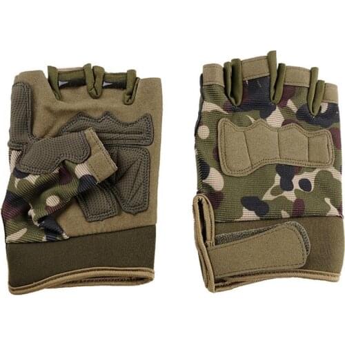 Mens Tactical HOOk LOOP Glove Military Shooting Fingerless Gloves AntiSlip Outdoor Sports Army Paintball Airsoft Cycling Mitten