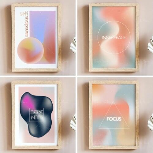 Retro Gradient Poster, Focus Wall Art , Aura Poster, Grainy Gradient, Aesthetic Room Decor, Y2K Decor, Psychedelic Home Decor