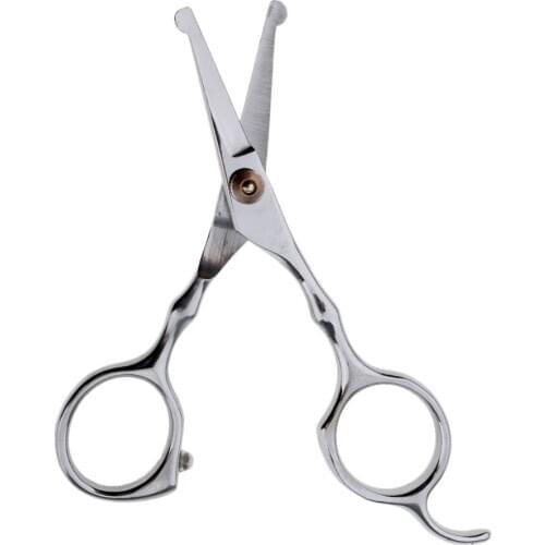 Premium Steel 4.9inch Nose Hair Scissors Ear Facial Mustache Eyebrow Trimmer Beauty Shears With Round Tip