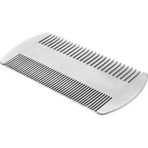 Dual Action Stainless Steel Edc Credit Card Size Comb Wallet Comb Pocket Comb Anti-Static Hair Comb Beard Mustache Comb For Man