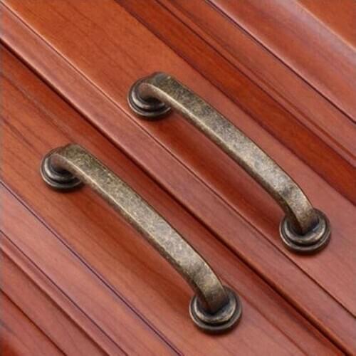 96mm vintage distress furniture handles bronze kitchen cabinet drawer pulls knobs 3.75" antique brass dresser door handles knobs
