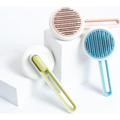 Pet Cat Dog Massage Combs Grooming Abs Hair Brush Hair Removal Self Cleaning Slicker Brush for Dogs Cats Hair Comb Cepillo Gato