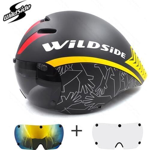 Race tt cycling helmet lens goggles Triathlon tri aero helmet road bike timetrial bicycle helmet Casco Ciclismo Accessories 2019