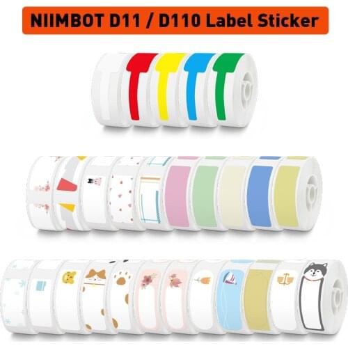 Niimbot D11 Mini Label Printer Paper Supermarket Price Label Sticker Waterproof Anti-Oil Tear-Resistant Pure Color Label Tape