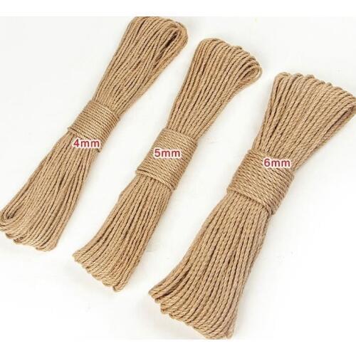 6mmx100m Sisal Ropes Jute Twine Rope Natural Hemp Cord Decor Cat Pet Scratching Home Art Decor