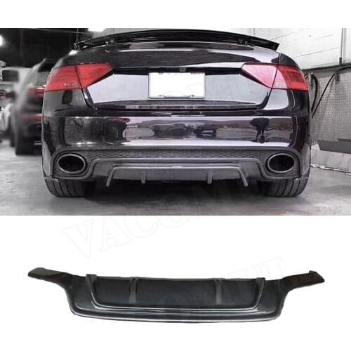 Carbon Fiber Rear Lip Spoiler for Audi A5 RS5 2012-2016 Back Car Bumper Trim Cover Guard Car Styling FRP