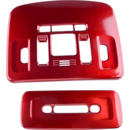 1Set Front&Rear Reading Light Lamp Cover Trim Red ABS Fit For Toyota Camry 2018-2020
