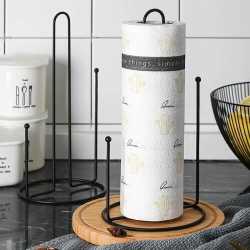 1PC Nordic Style Iron Desktop Roll Paper Rack Simple Restaurant Living Room Vertical Toilet Roll Holder Storage Rack Home Decor