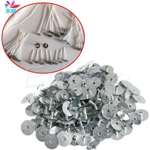 100/200Pcs Candle Wick Metal Sustainer Wick Tabs Silver For Candle Making Gift