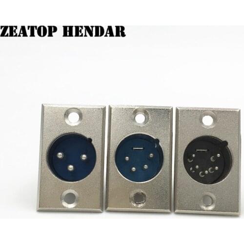 100Pcs Metal XLR 3 4 5 Pin Male Jack Panel Mount Socket Connector 3P 4P 5P XLR Wire Connector Nickel Plated