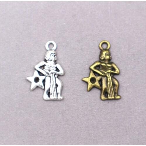 18pcs wholesale zinc alloy Zodiac charms twelve constellations Aquarius charms Metal sign pendant