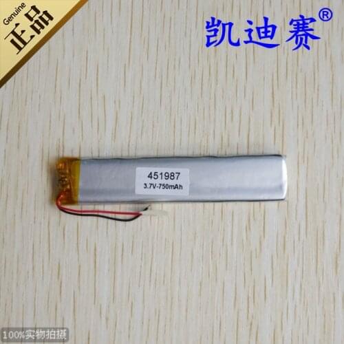 3.7V polymer lithium battery 451987 750mAh small speaker ultra thin strip MP3 MP4