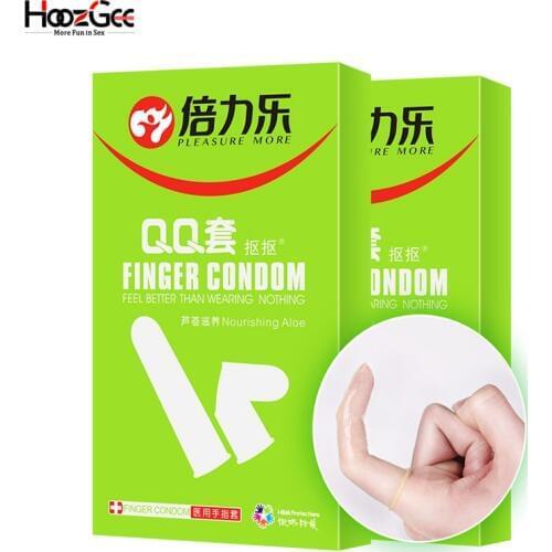 HoozGee 30pcs Finger Sleeve Condoms Female Masturbator G Spot Vagina Stimulation Latex Condoms Sex Toy for Women Adult Product