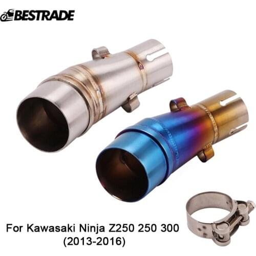 50.8mm Mid Pipe Motorcycle Exhaust Middle Connect Tube Stainless Steel for Kawasaki Ninja z250 Ninja 250 300 2013 2014 2015 2016