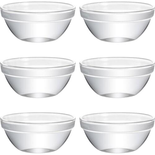 6pcs Practicall Durable Glass Pudding Bowls Jelly Bowls Food Containers Dessert Bowls for Friends Co-worker Family