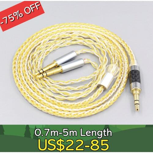 8 Core Silver Gold Plated Earphone Cable For Hifiman Sundara Ananda HE1000se HE6se he400i he400se Arya LN007325