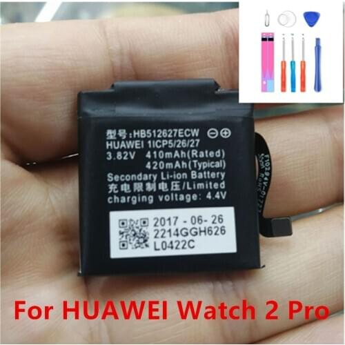 420mAh-300mAh HB512627ECW HB442528EBC Battery for HUAWEI watch 2 1 watch1 LEO-B09 Watch2 Pro 4G EO-DLXXU Porsche Design