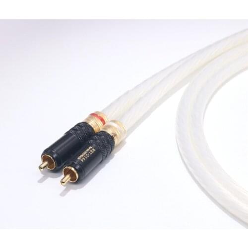 Sterling silver 5NOCC fever speaker CD machine audio cable HIFI dual RCA audio amplifier signal cable