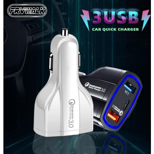 OLOPKY USB Car Charger 3 Ports 48W Quick 7A PD Fast Charging For iPhone 11 Xiaomi Huawei Mobile Phone Charger Adapter in Car