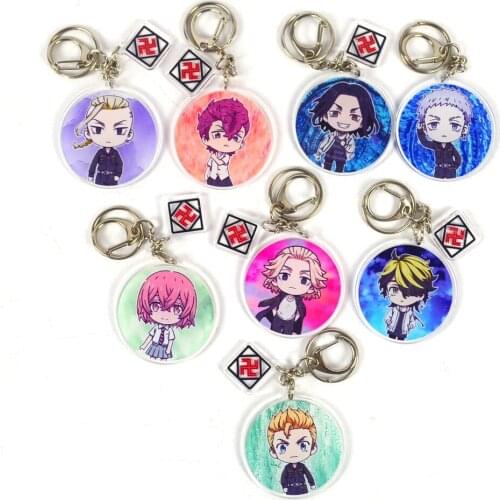 Anime Tokyo Revengers Figure Keychain Cosplay Acrylic Manjiro Ken Takemichi Hinata Atsushi Key Chain Car Keyring Fans Gift