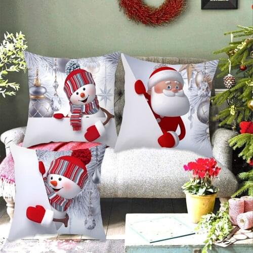 QIFU Santa Claus Cushion Cover Merry Christmas Decorations For Home Navidad 2021 Xmas Gift Christmas Ornaments New Year 2022