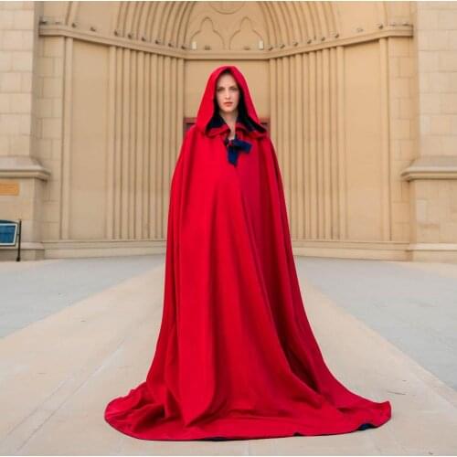 Cosplaydiy Medieval Witch Wicca Vampire Hooded Cloak Cape Vintage Floor-Length Medieval Long Cape Overcoats L320
